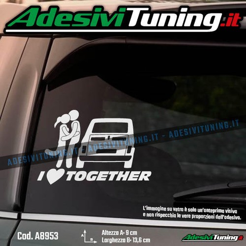 Adesivo love together fiat - love,